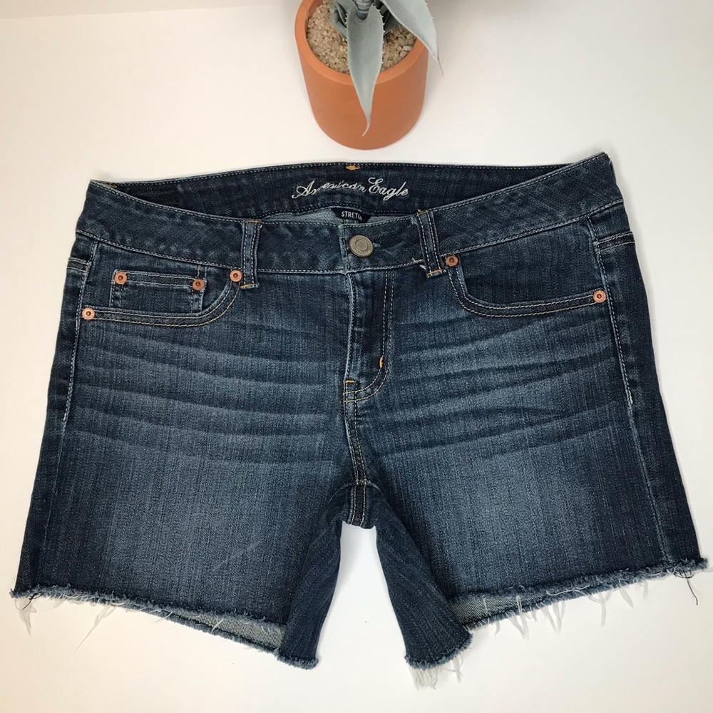 American Eagle Raw-Hem High-Rise Jean Shorts - 10 - Picture 4 of 17